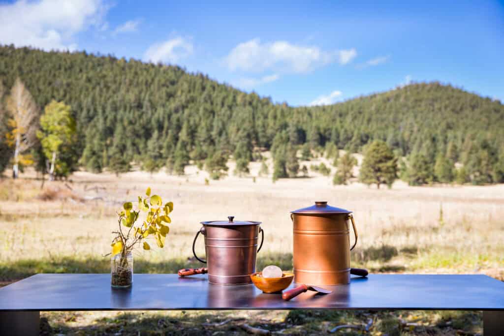memorial table at our flagstaff memorial forest
