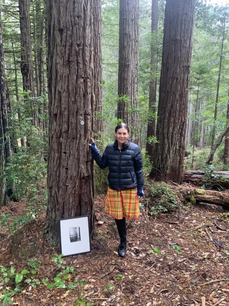 Kim stands at Matts memorial tree to honor him