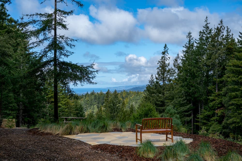 point arena bench looking over the ocean views